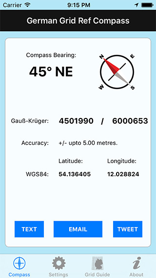 German Grid Ref Compass iPhone App image 1