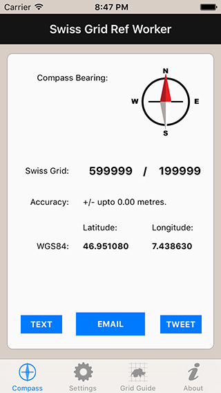 Swiss Grid Ref Worker iPhone App image 1