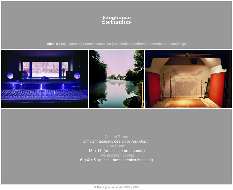 Screenshot of The Doghouse Studio website