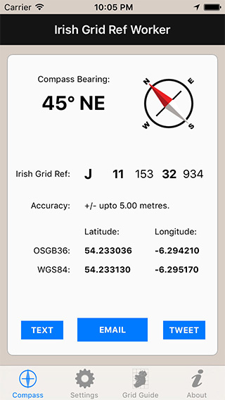 Irish Grid Ref Worker iPhone App image 1