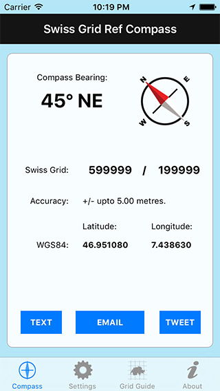 Swiss Grid Ref Compass iPhone App image 1
