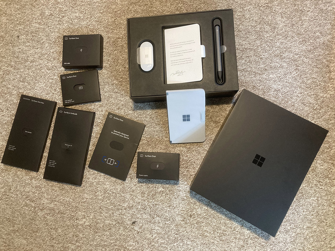 Microsoft Surface Duo VIP Kit box contents