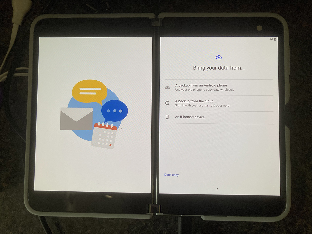 Microsoft Surface Duo - Import Data