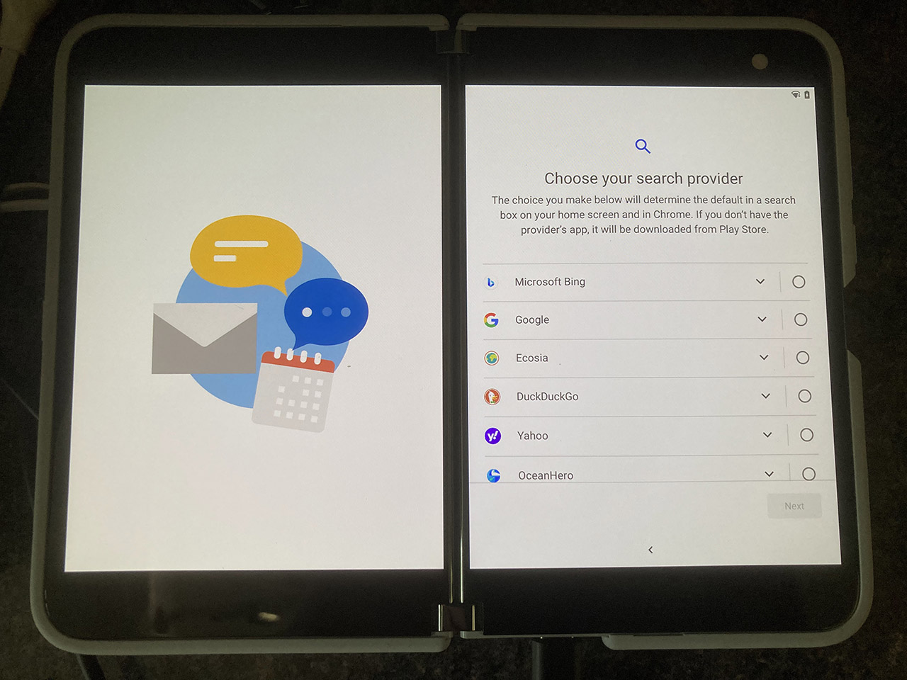 Microsoft Surface Duo - Choose Search Provider