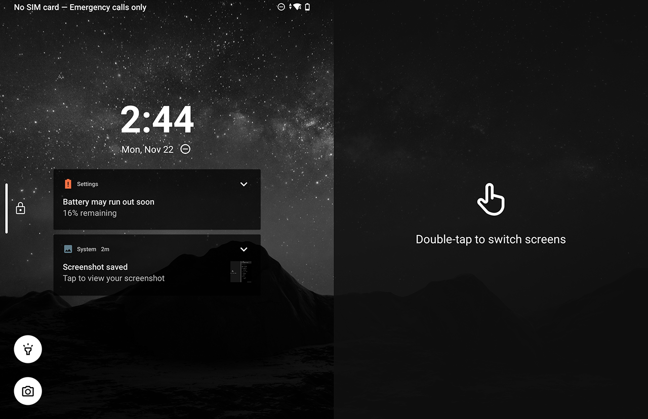 Microsoft Surface Duo - single screen lock screen