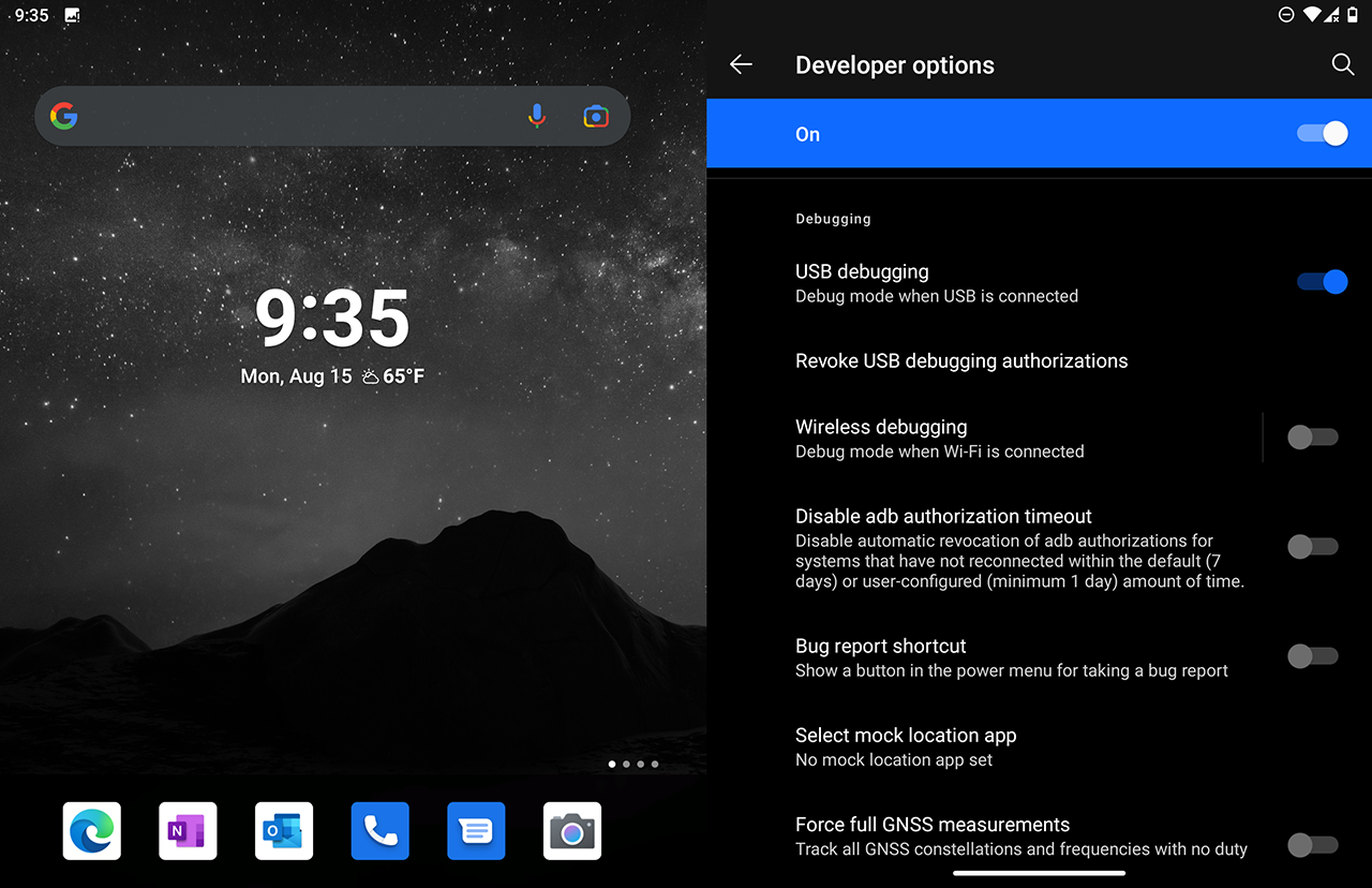 Microsoft Surface Duo - USB Debugging on
