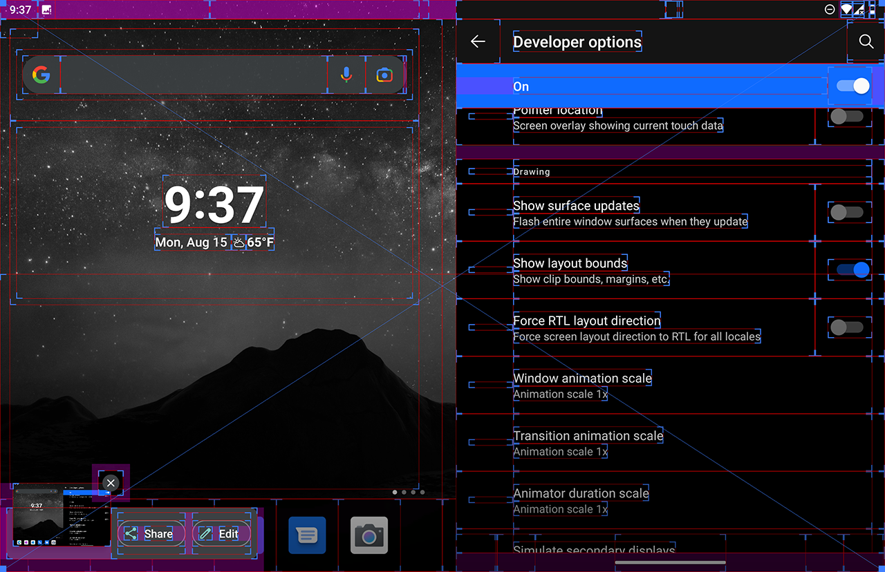 Microsoft Surface Duo - Show layout bounds