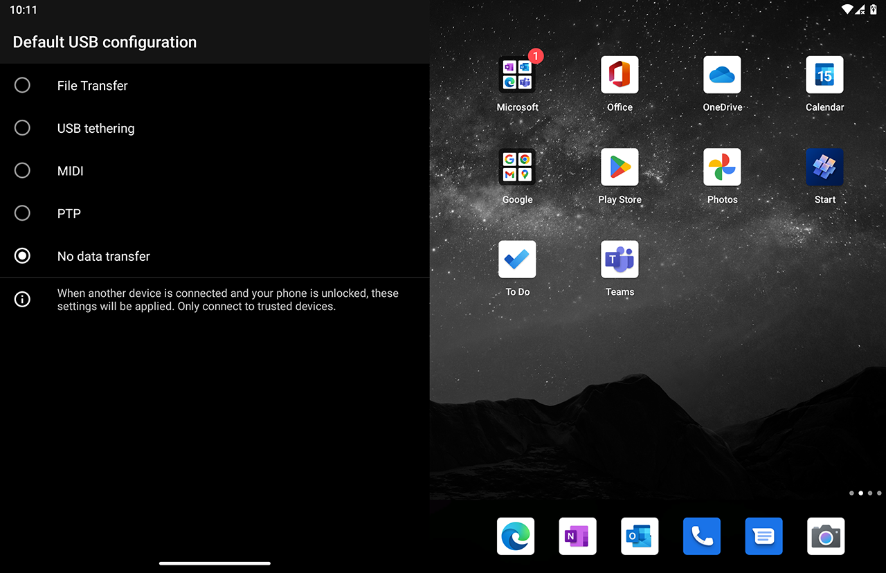 Microsoft Surface Duo - Default USB Configuration