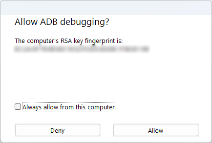 Allow ADB debugging