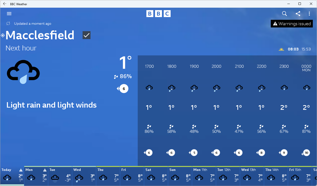 BBC Weather Android App