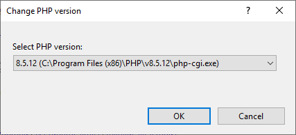 Change PHP version