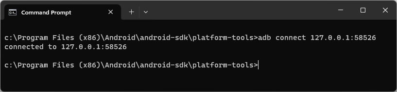 Command Prompt - adb connect