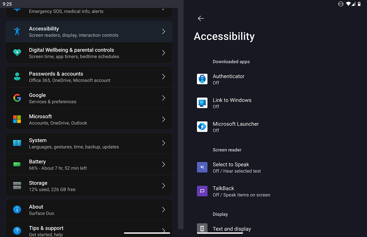 Microsoft Surface Duo - Accessibility