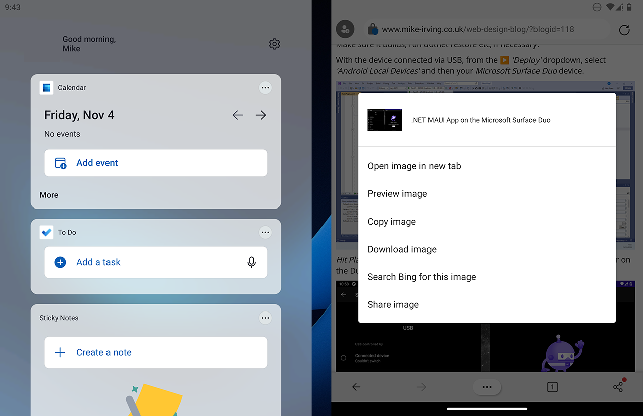 Microsoft Surface Duo - At a glance, Microsoft Edge