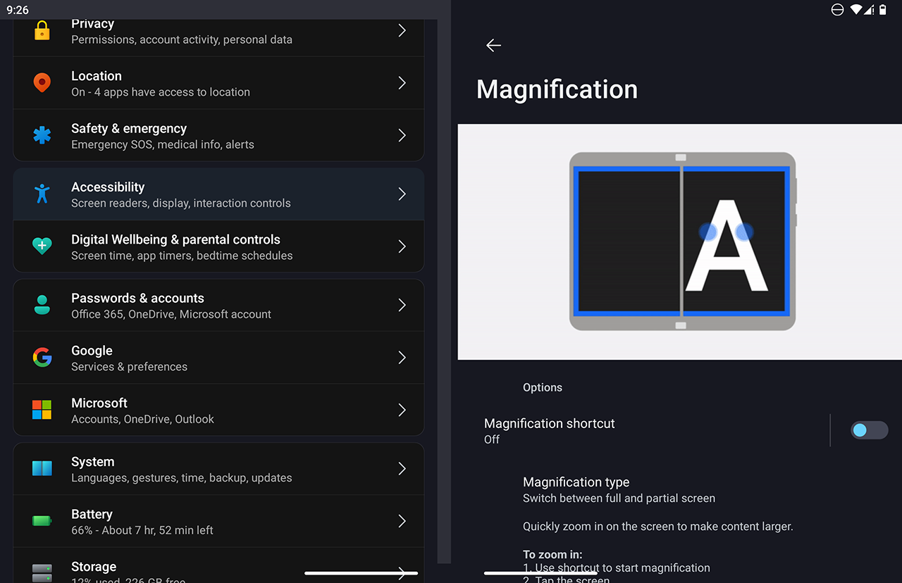 Microsoft Surface Duo - Magnification