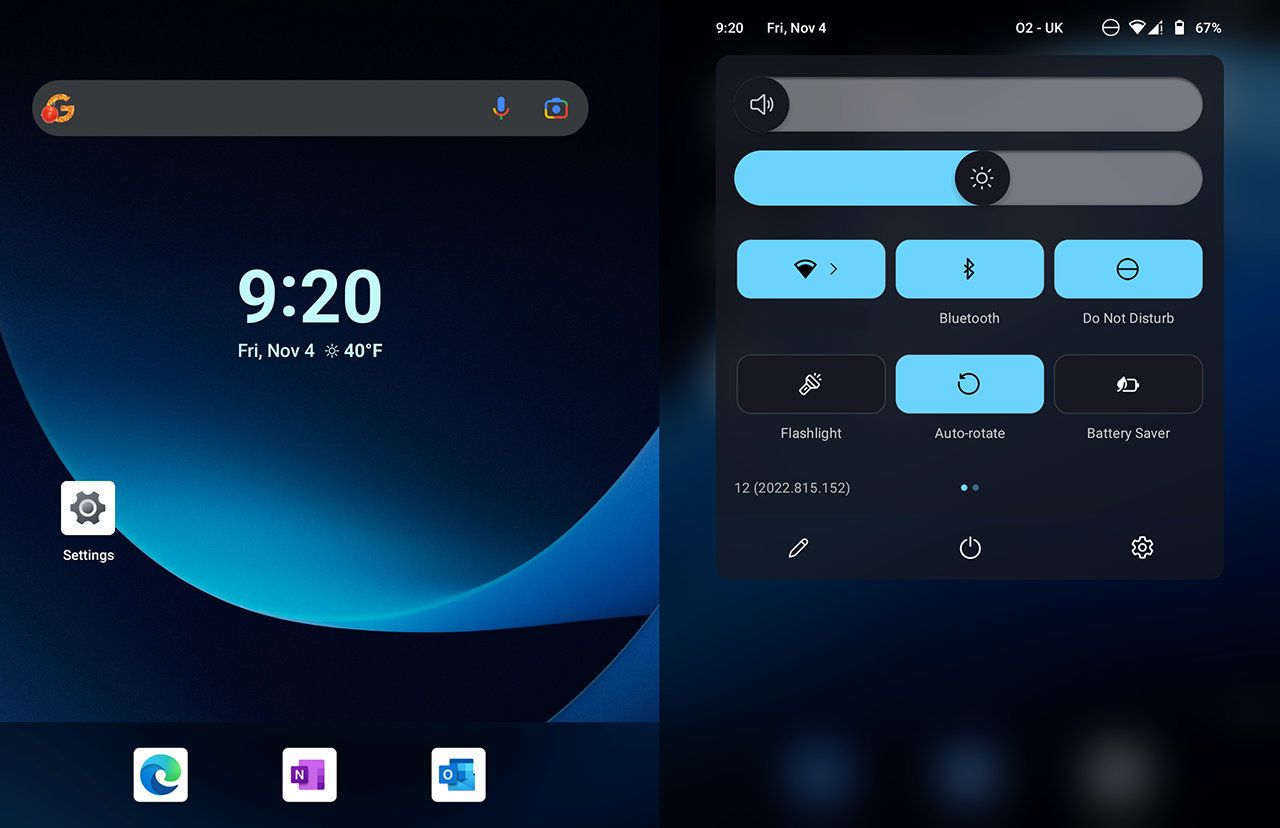 Microsoft Surface Duo - Quick Settings