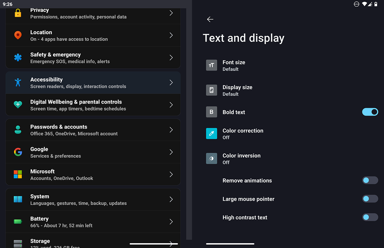 Microsoft Surface Duo - Text and display