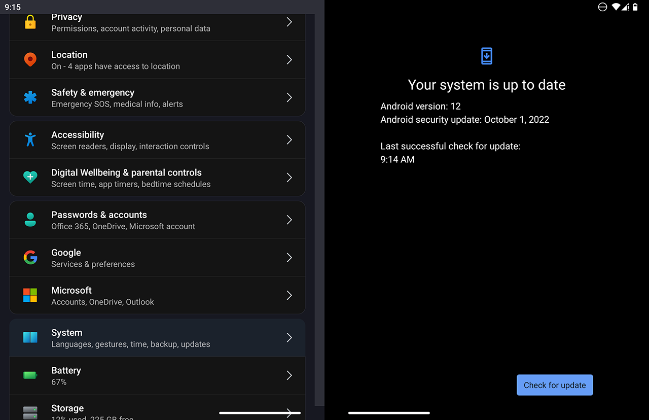 Microsoft Surface Duo - Your system is up to date