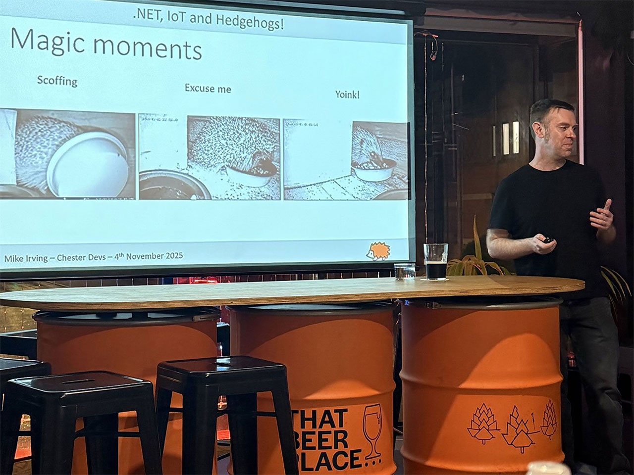 Mike Irving presenting at Chester Devs