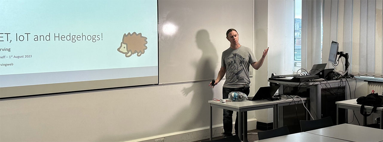 Mike Irving presenting at dotnetsheff