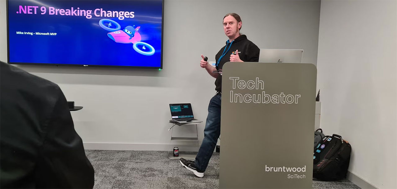 Mike Irving presenting at Manchester Technology Centre