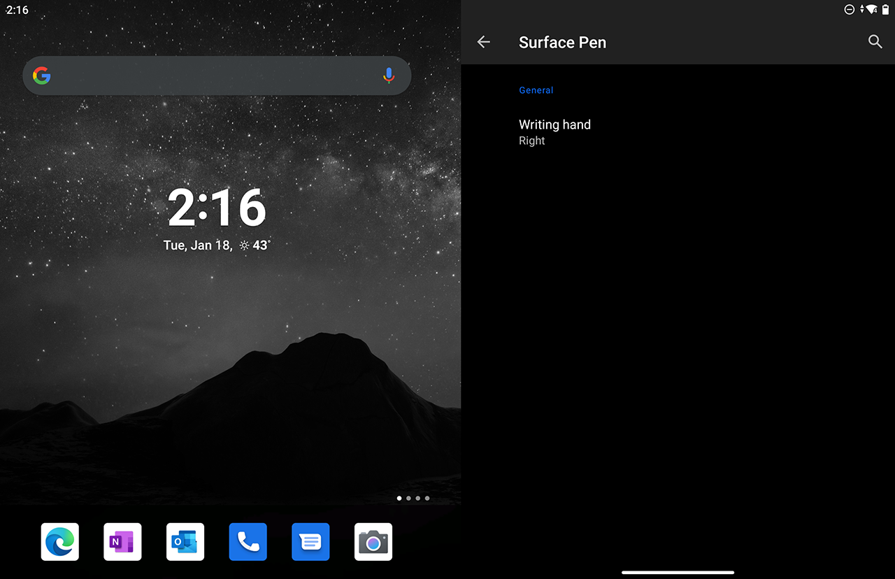 Surface Pen - Writing hand