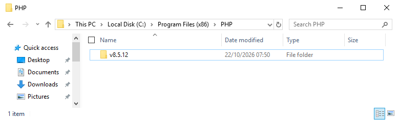 Unzip new version to the PHP folder