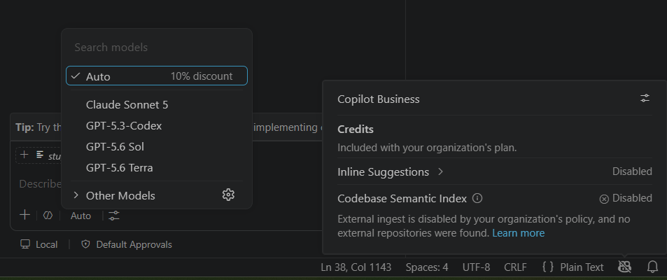 Visual Studio Code - Agents and Organization view